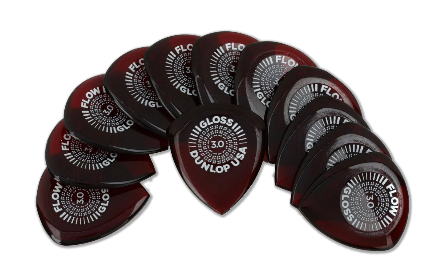 Sachet de 12 médiators FLOW GLOSS Ultex 3.0 mm