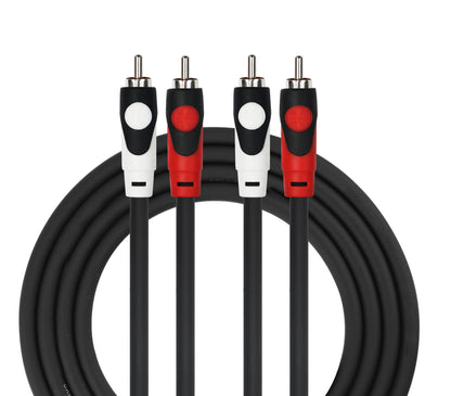 Câble patch LIGHT GEAR 2x RCA/2x RCA, 1 mètre, noir