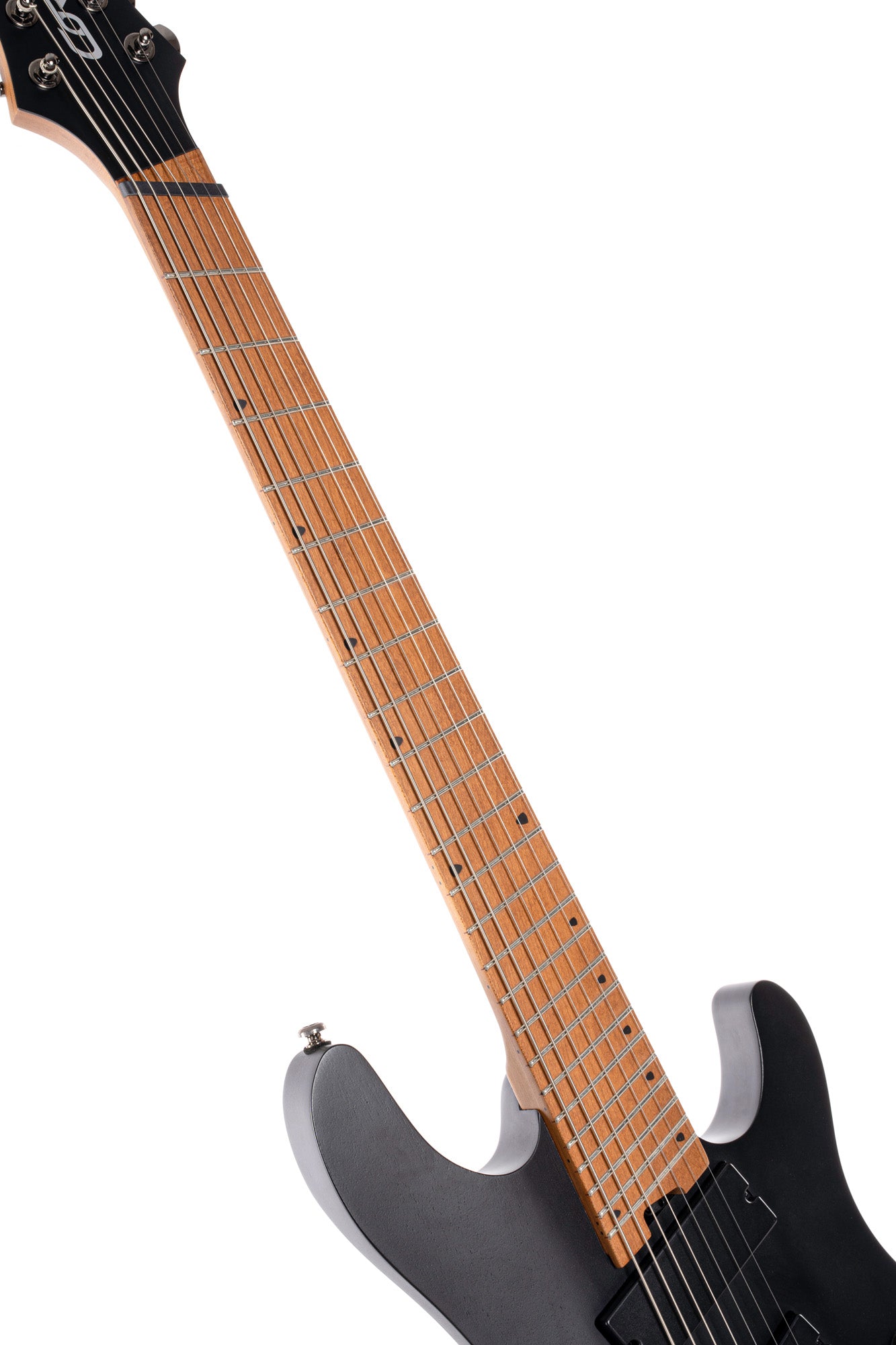 KX307MS, modèle 7 cordes, corps acajou, manche et touche érable torréfié, micros doubles passifs PowerBar, noir pores ouverts