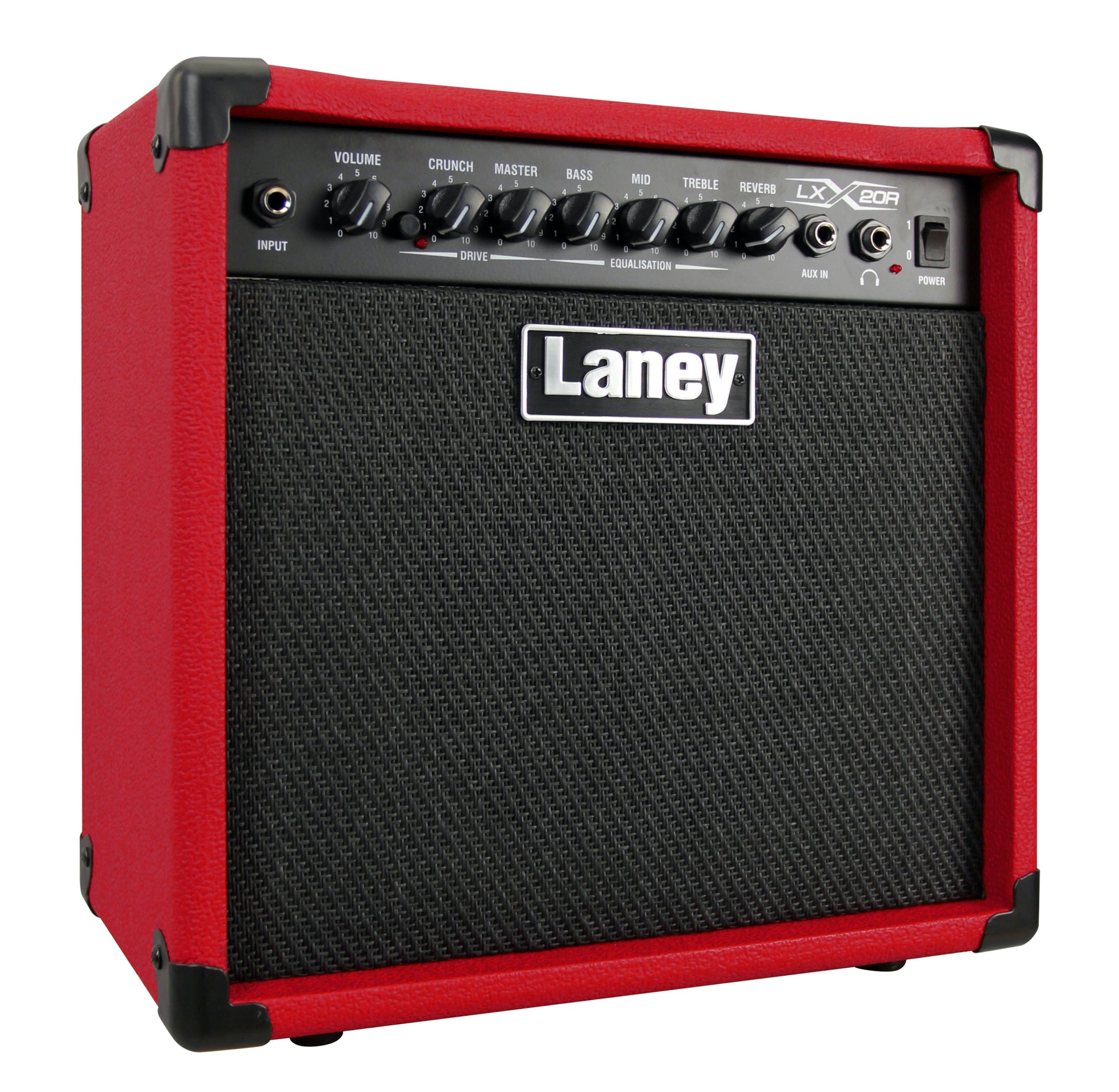 Ampli guitare électrique 20W, 1x HP 8", 2 canaux, EQ 3 bandes, réverb, sortie casque, 6.9 kg, rouge