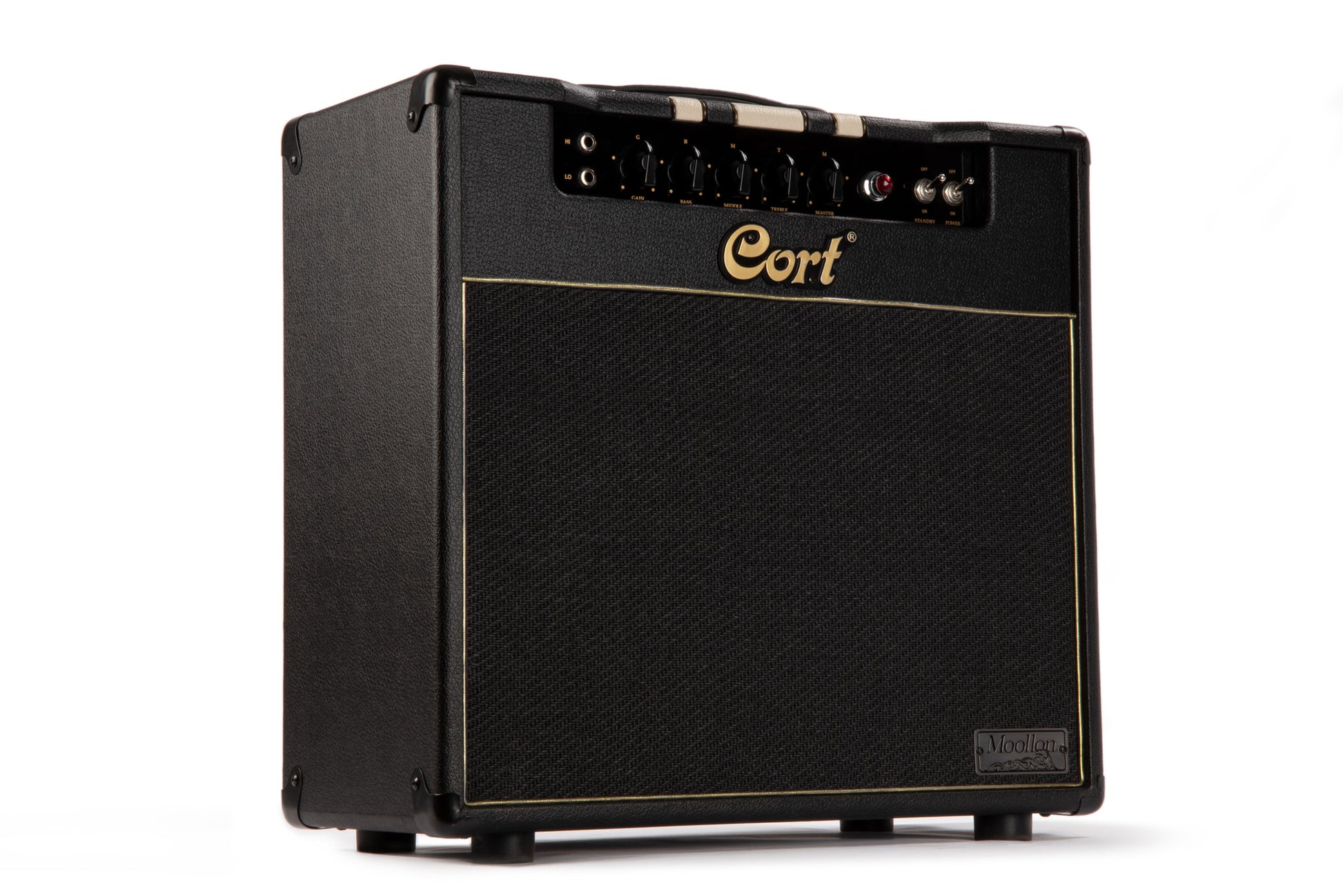 Ampli à lampes 15W, 1 x 12" Moollon G12-30M, préampli 3 x 12AX7, ampli 2 x EL84, boucle d'effet, poids: 17 kg, noir