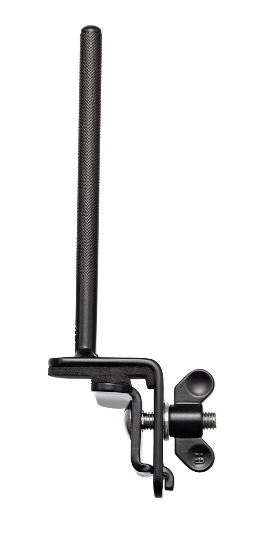 Support cloche fixation sur cercle grosse caisse, protections caoutchouc, noir poudré