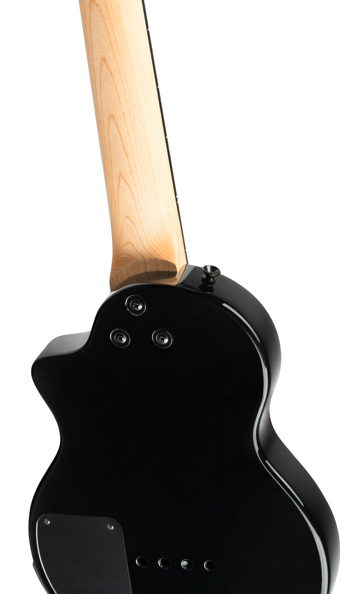 NEO-BS-TGB, modèle Ukebass, pan coupé, EQ MagusExpress, table érable flammé, corps okoumé, manche érable, housse, gris