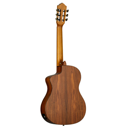 RCE23RO, pan coupé, EQ MagusPro, table épicéa massif torréfié, fond & éclisses pao ferro, manche érable torréfié, housse, marron