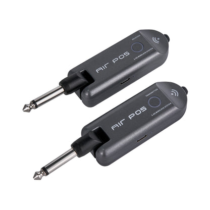 Système sans-fil pour guitare 4 canaux, émetteur et récepteur rechargeables, bande de fréquence 2.4 GHz, gris