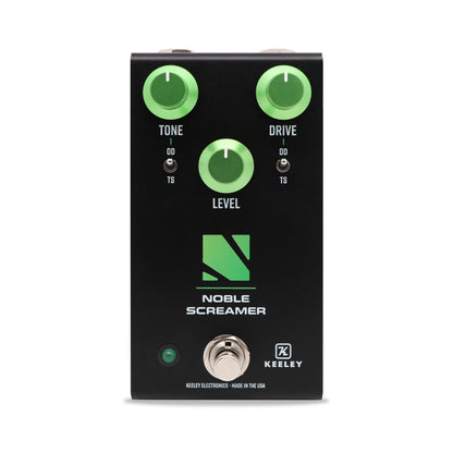 Pédale NOBLE SCREAMER, overdrive et boost basée sur deux pédales légendaires, 100% analogique, noir et vert