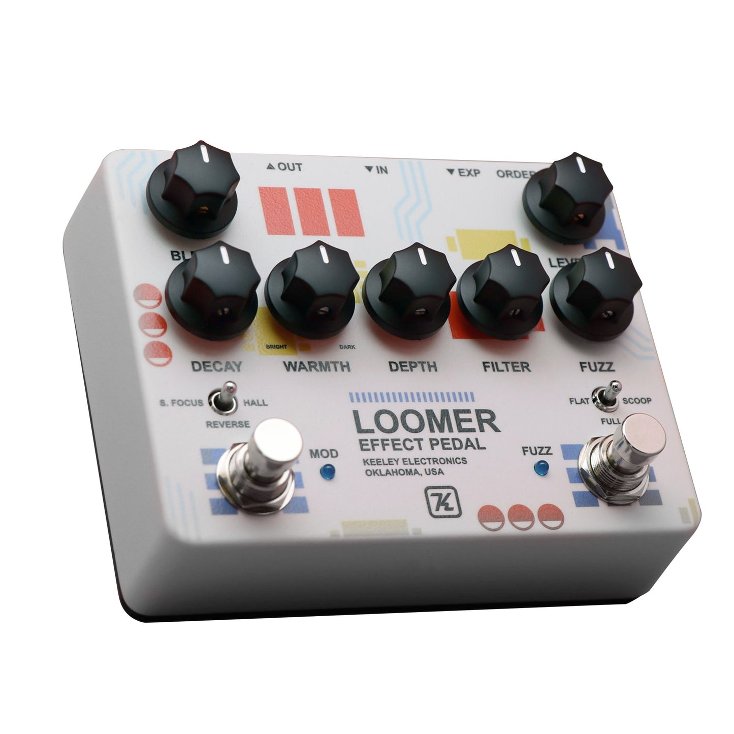 Pédale LOOMER WORKSTATION, Custom Shop 21ème Anniversaire, fuzz/reverb/delay/modulation, entrée pour pédale d'expression (depth)