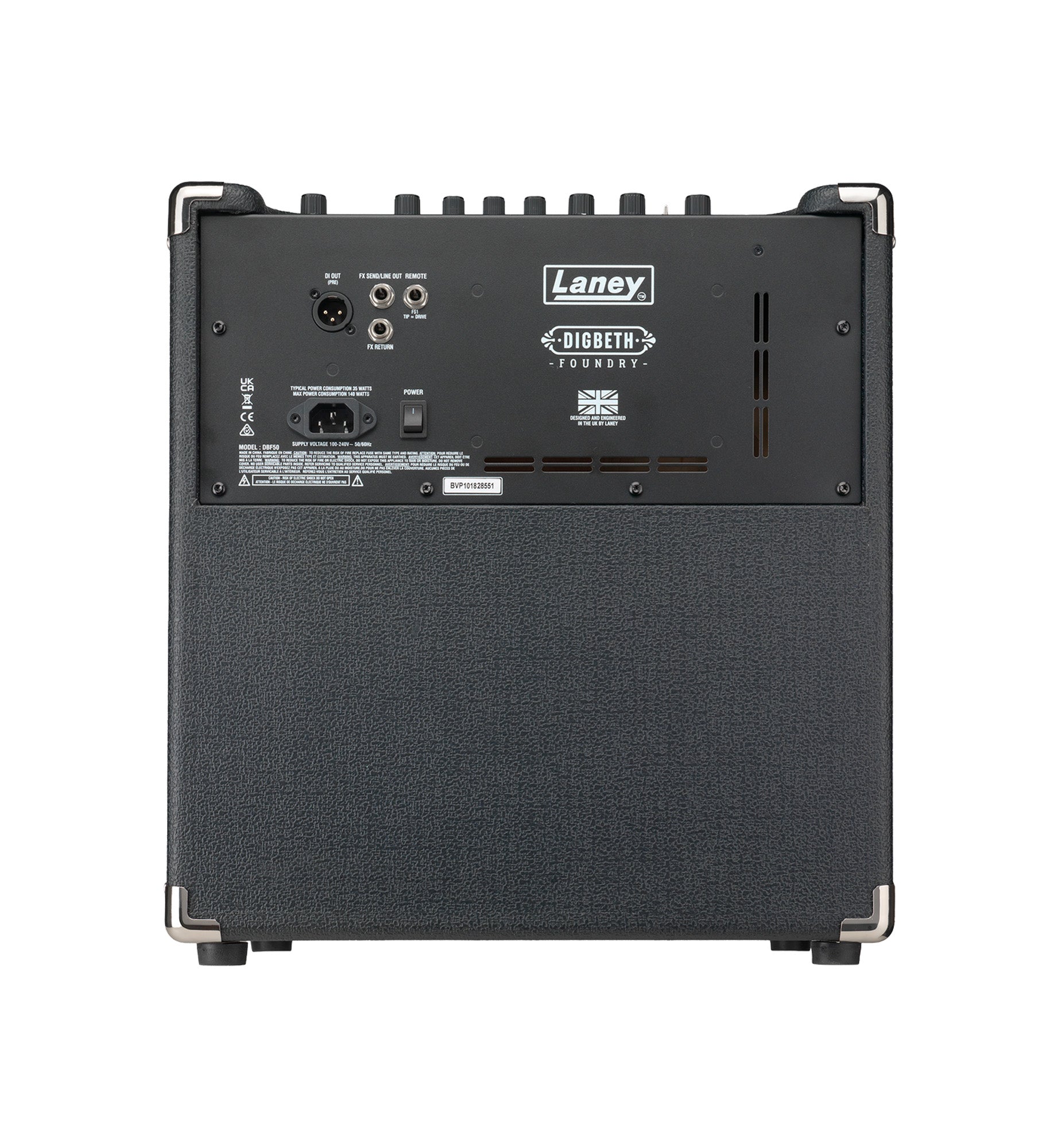 Combo basse DBF50, amplification 50W Class D, 1x HP 10" HH Blue Audio, 2 canaux (FET/DRIVE), EQ 3 bandes, TILT et PRESHAPE, noir