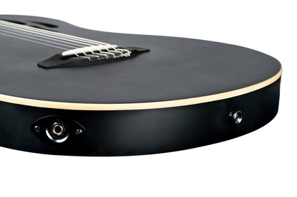 RTPSTD-NAT, modèle TourPlayer gaucher, EQ Magus X, corps okoumé, table épicéa massif, sillet 48 mm, housse, noir satiné