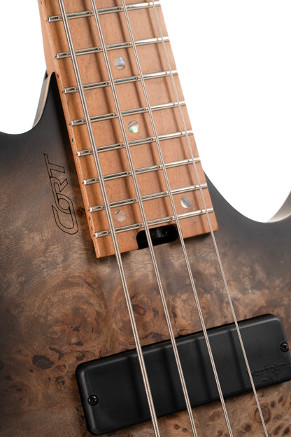 SPACE 4 BSDB, corps érable, table peuplier figuré, manche 7 pièces, micros et EQ Bartolini MK-1, star dust black, housse