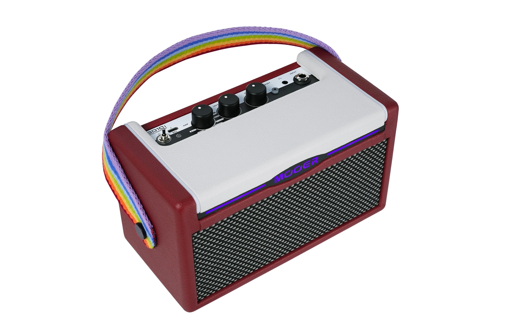 Ampli SD10i, 10W, 2x HP 2", 52 modélisations d'amplis, 25 simulations d'enceintes, 126 effets, sur batterie rechargeable, rouge