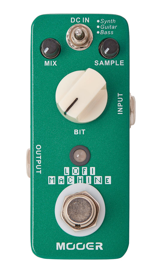 Pédale LOFI MACHINE, réducteur de fréquence d'échantillonnage 3 modes (Synth/Guitar/Bass), boîtier métal, true bypass, vert