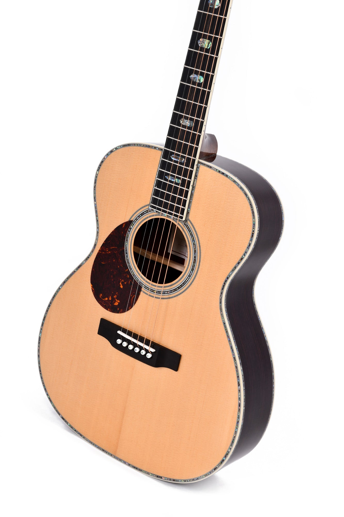 Modèle SOMR-45L, Orchestra Model, table épicéa massif, f/e palissandre massif, touche ébène, étui, naturel brillant, gaucher