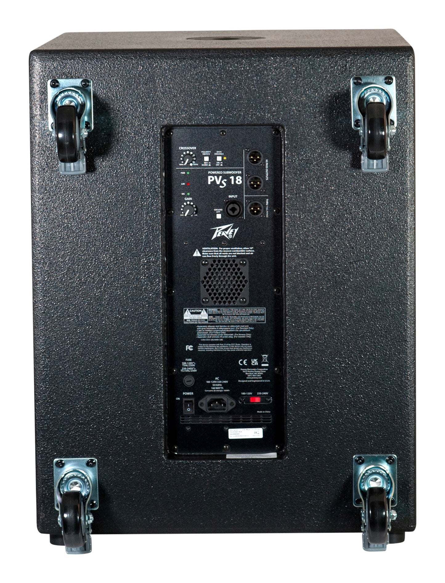 Caisson de basse amplifié 1000W, subwoofer 18", traitement DSP, Bass Enhance, noir