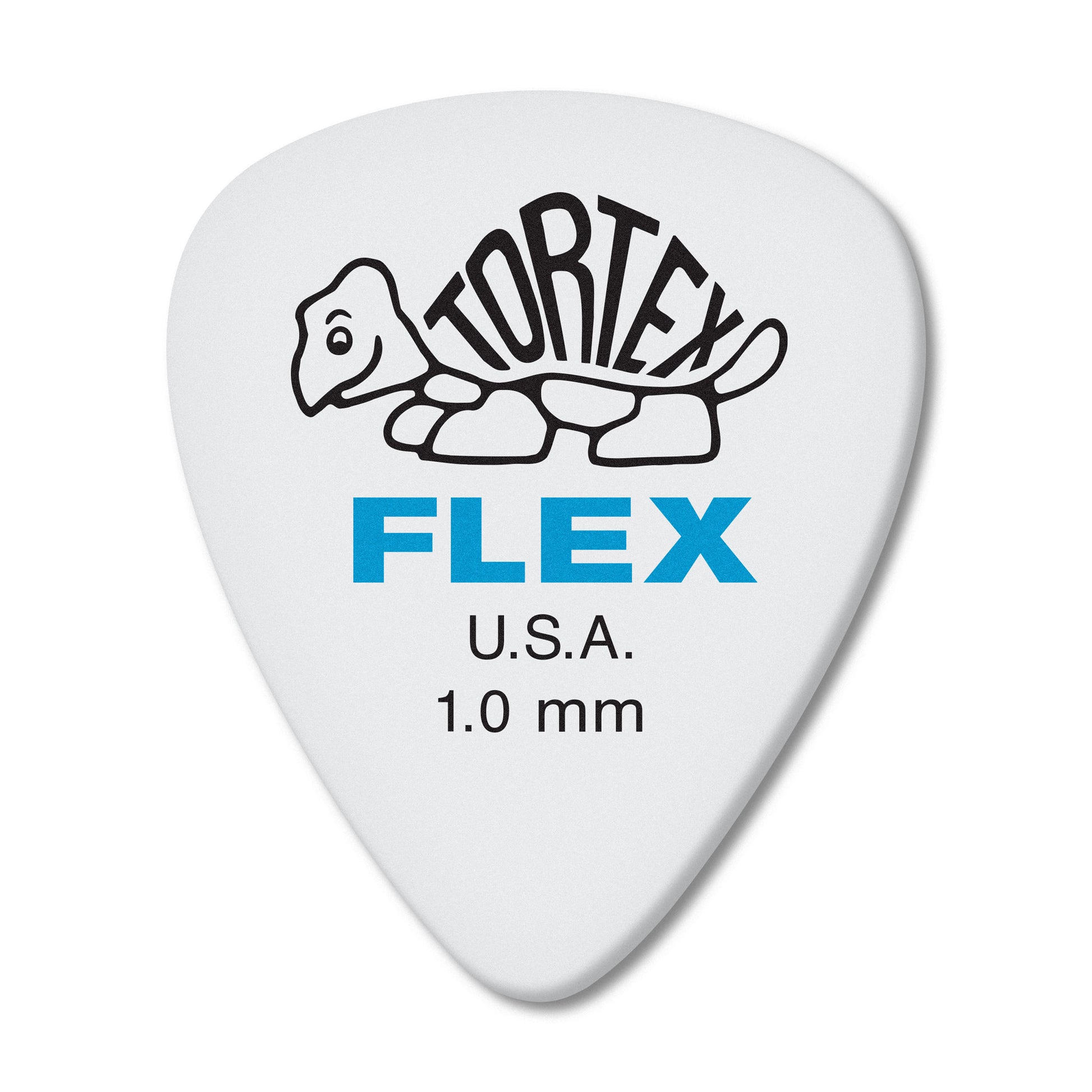 Sachet de 12 médiators TORTEX FLEX STANDARD 100 (blanc, logo bleu)