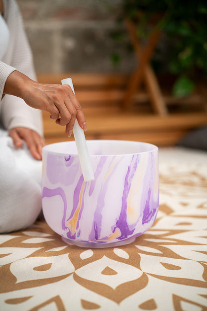 SINGING BOWL SONIC ENERGY CRISTAL 10" VIOLET, NOTE B4 CHAKRA COURONNE