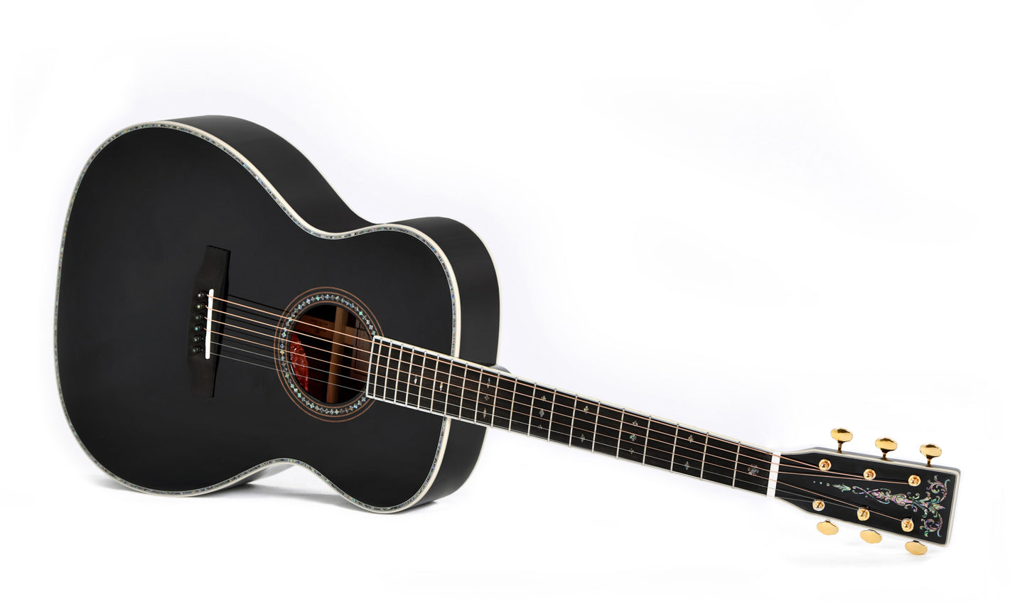 Modèle S000R BLACK DIAMOND, édition spéciale, Forme 000, table épicéa massif AA, f/e palissandre massif, EQ LR Baggs, soft case