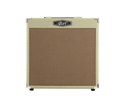 Ampli guitare 30W, 1x 10", 2 canaux, égaliseur 3 bandes, réverb, entrée Bluetooth, entrée CD/MP3 mini-Jack, vert pale