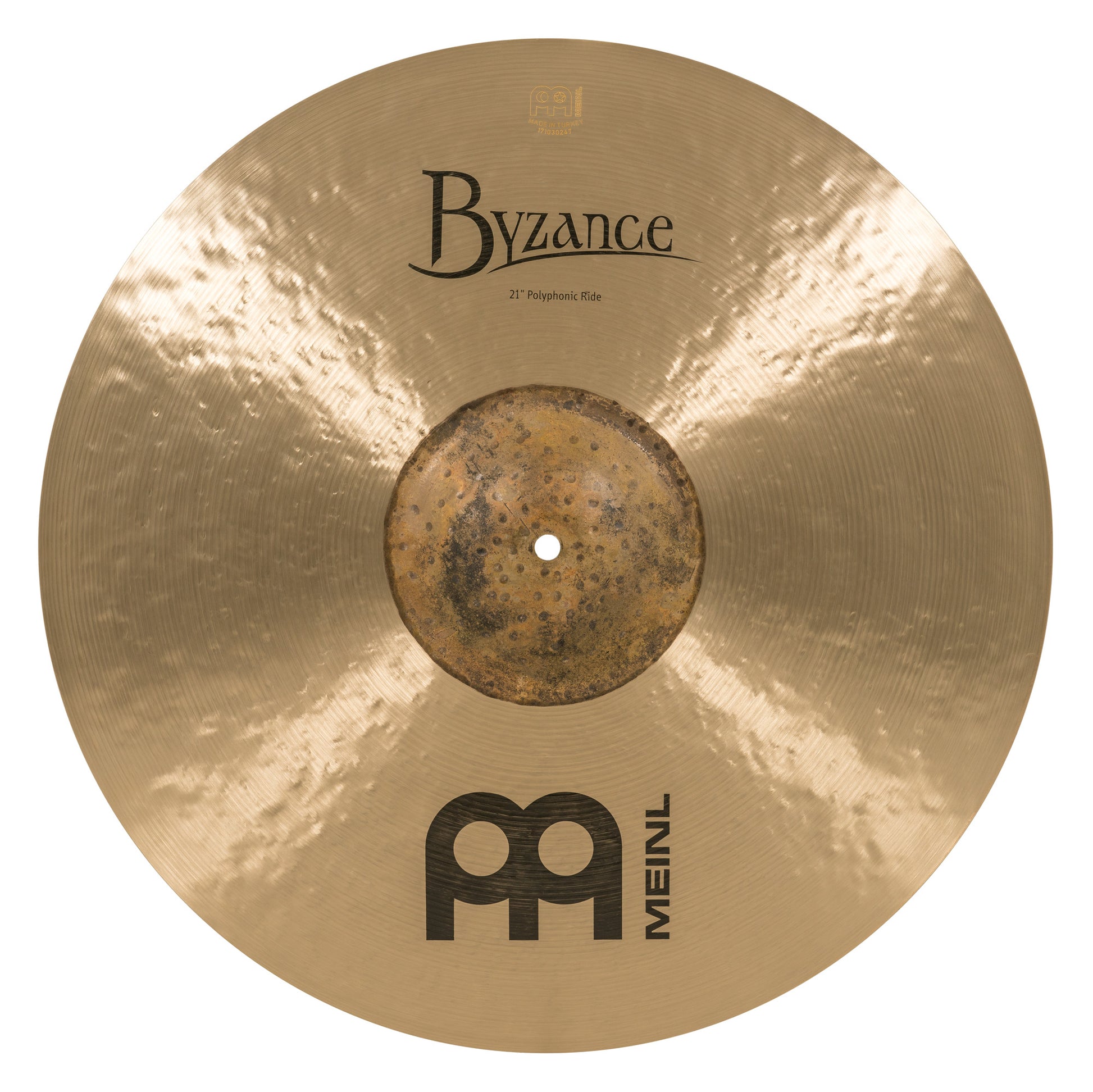 RIDE MEINL BYZANCE 21" POLYPHONIC, MEDIUM, ALLIAGE BRONZE B20, MARTELÉ A LA MAIN,  FINITION TRADITIONNELLE