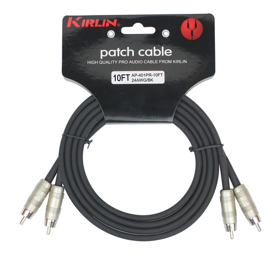 Câble patch MEDIUM 2x RCA/2x RCA, 3 mètres, noir