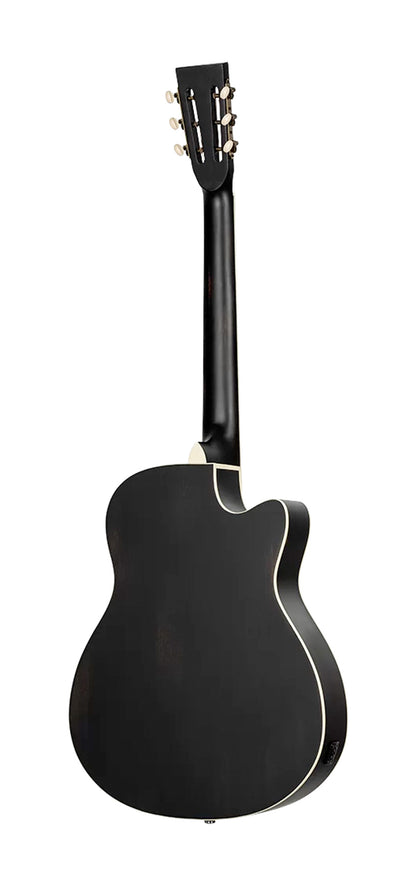 RRG40CE, pan coupé, table acajou, f/e acajou, manche acajou, touche blackwood, micro Lipstick, noir satiné, gaucher