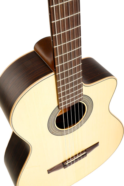 CROSSOVER-SP, pan coupé, EQ Fishman Sonitone, table épicéa massif, fond & éclisses palissandre, satiné, table brillante