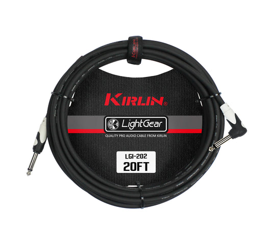 Câble instrument LIGHT GEAR Jack/Jack coudé, 6 mètres, noir