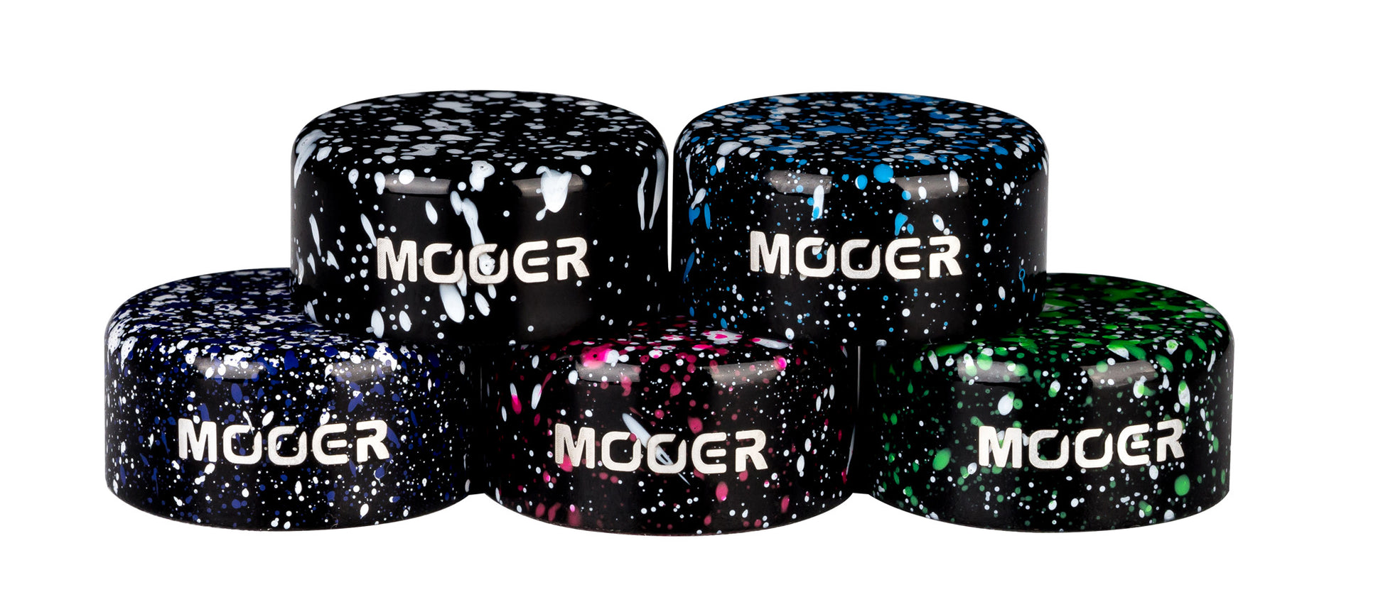 Set de 5 capuchons aluminium pour footswitch, coloris assortis