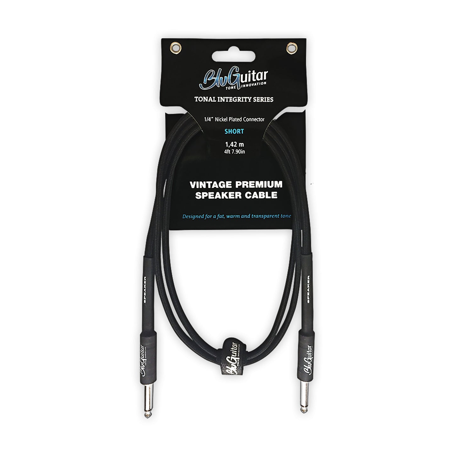 Câble HP Vintage Premium haute qualité, spécialement développé pour relier l'AMP1 aux enceintes BluGuitar, 1.42 m, noir