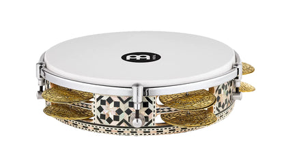 PANDEIROS MEINL ARTISAN RIQ DRUM 8"3/4, PEAU SYNTHÉTIQUE, ACCASTILLAGE CHROME, DEUX RANGÉES DE CYMBALETTES