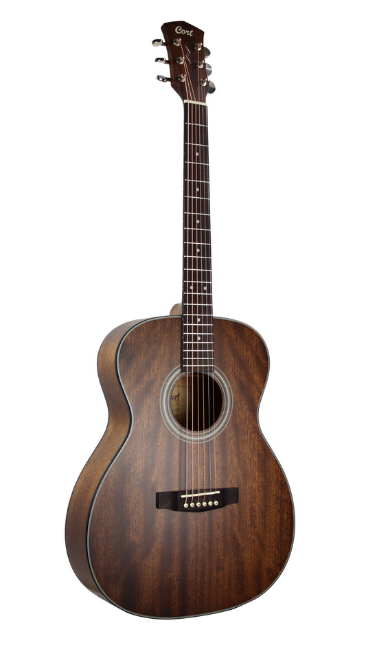 PURE-O Mahogany, forme OM, table acajou massif, f/e acajou massif, housse, naturel satiné