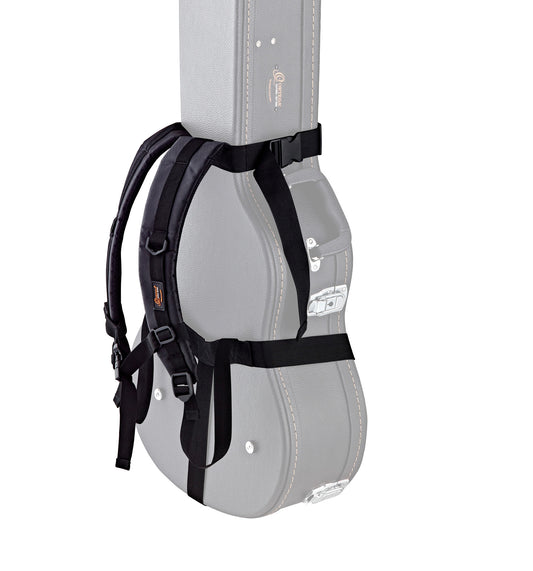 Harnais dorsal pour étui, courroies réglables rembourrées 10 mm, convient aux étuis durs avec forme, noir