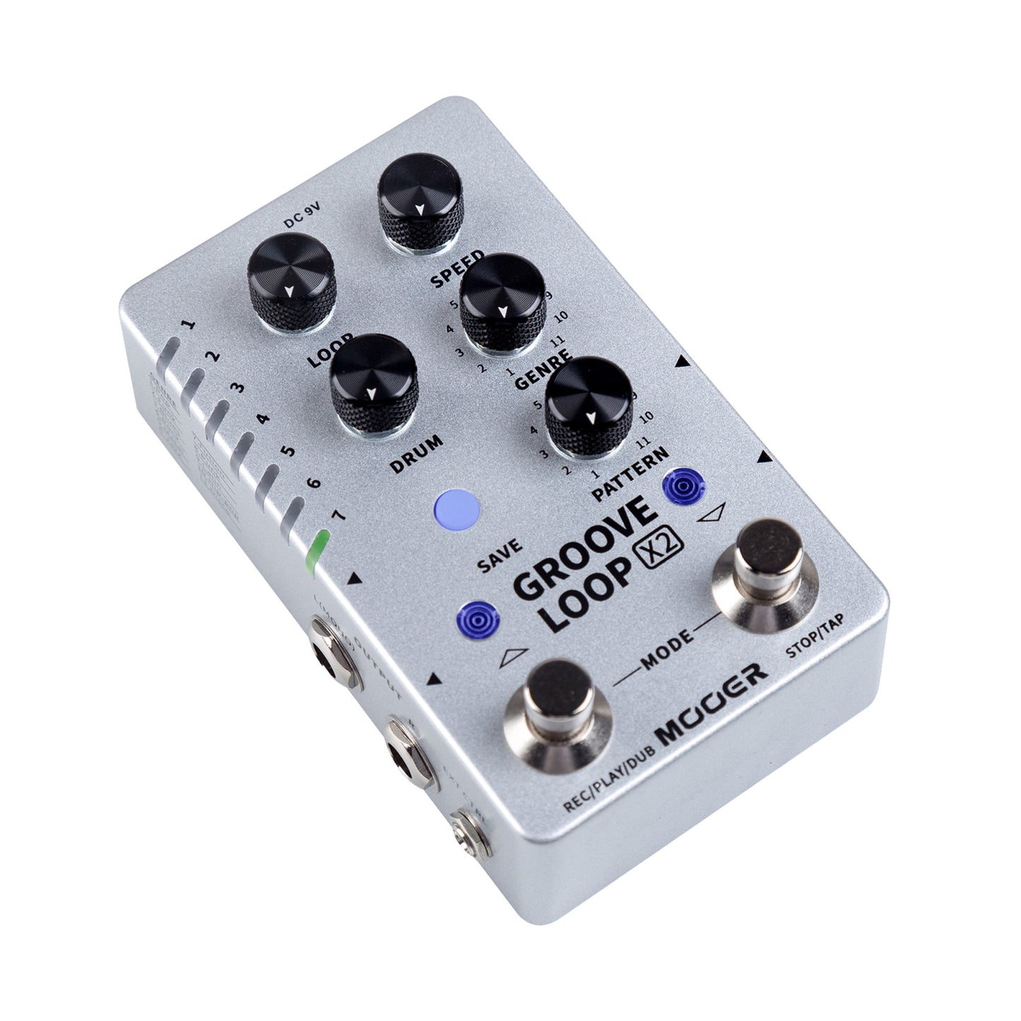 Pédale GROOVE LOOP X2, boite à rythmes et looper stéréo, 14 presets, boîtier métal, true bypass, gris