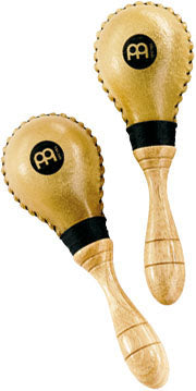 Paire de maracas, peau animale, modèle mini, naturel