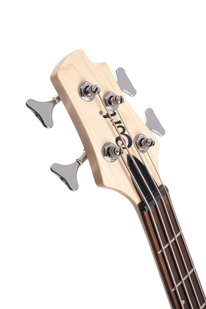 Action PJ, 4 cordes, corps peuplier, micros PJ Powersound, électronique passive, noyer pores ouverts