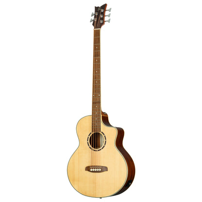 D7CE-5, basse 5 cordes, pan coupé, EQ Ortega MagusPro, table épicéa, f/e acajou, manche acajou, naturel satiné