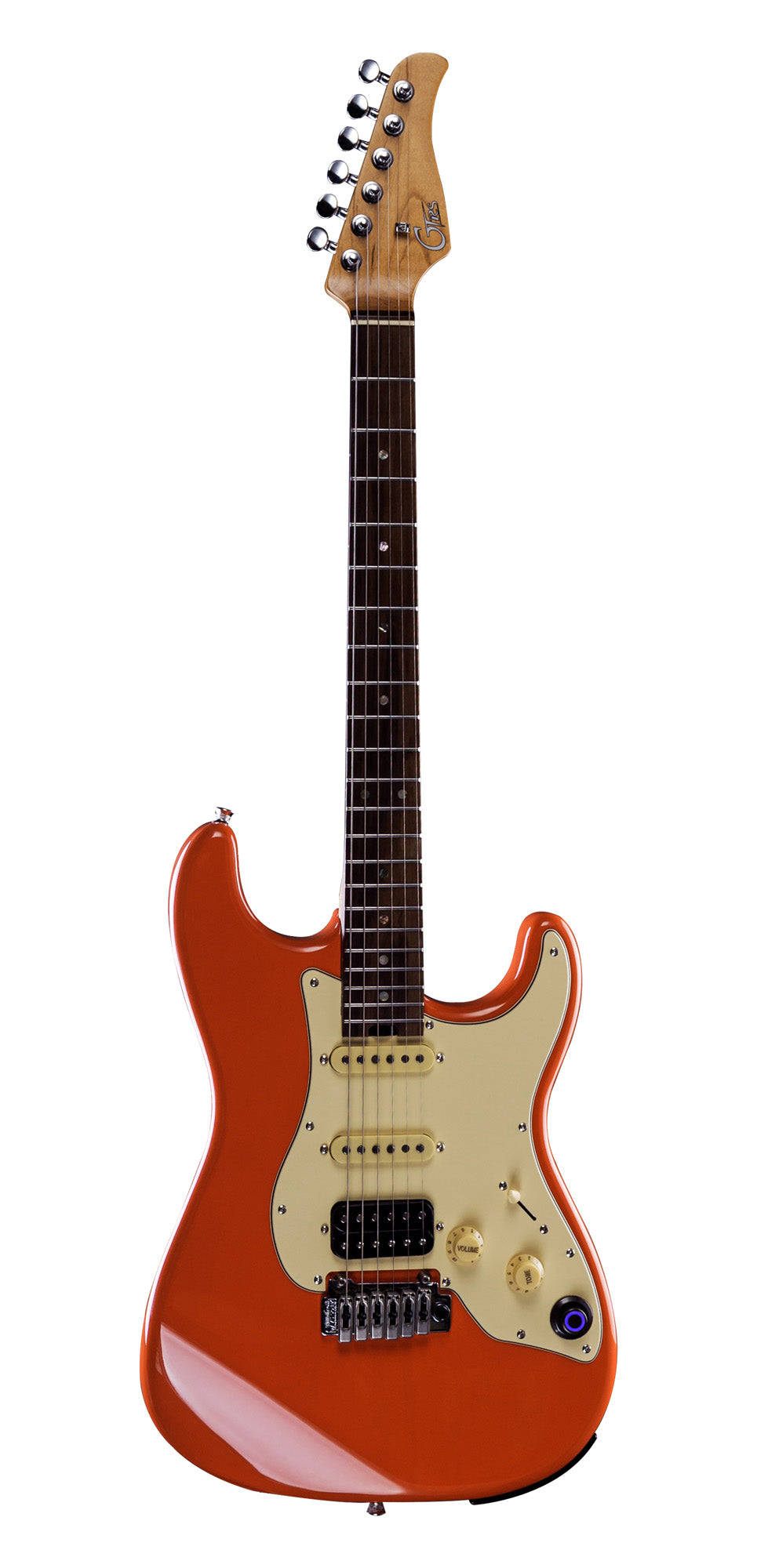 GTRS P800, corps aulne, manche érable flammé torréfié, touche palissandre, micros et processeur GTRS, fiesta red