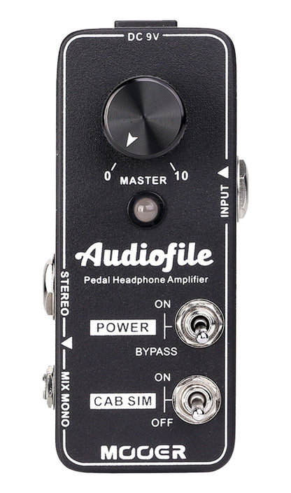 Pédale AUDIOFILE, ampli casque analogique qualité hi-fi, boîtier métal, true bypass, noir