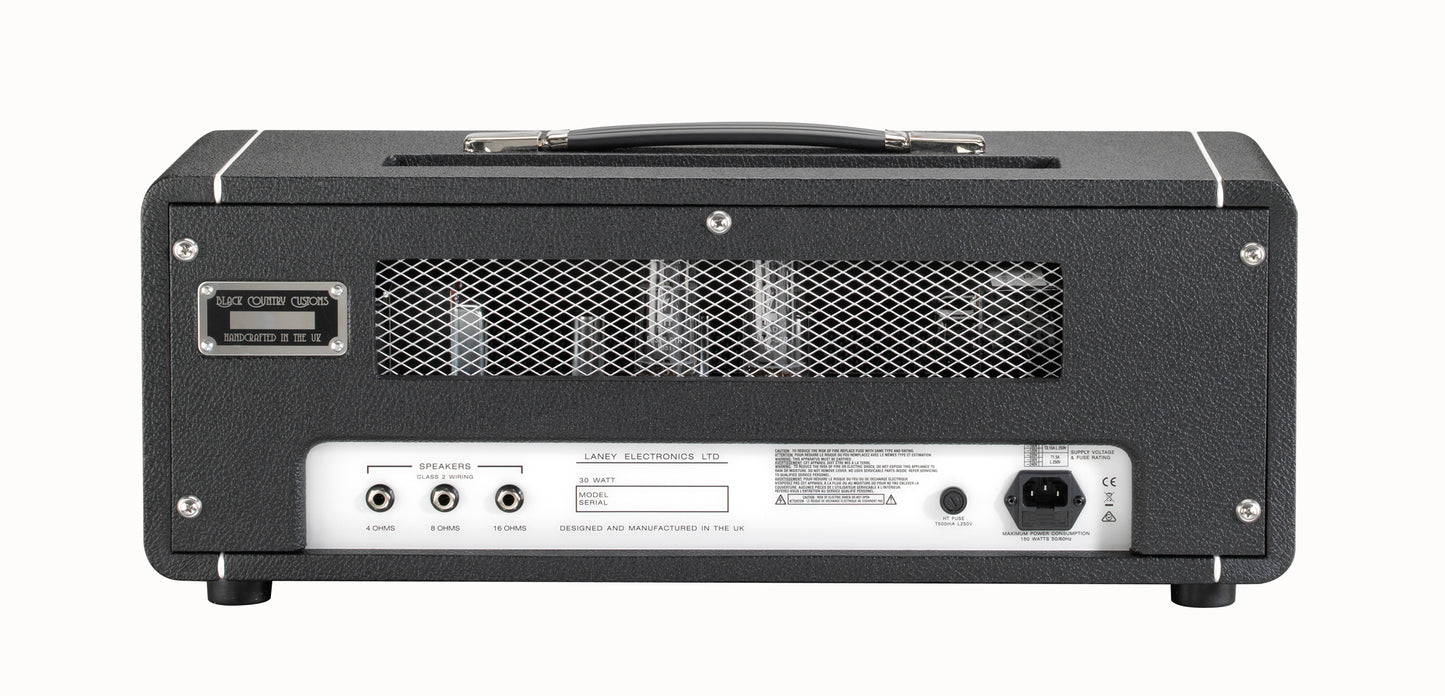 Tête à lampes 30W Class A/B (2x EL34), préampli à lampes (3x 12AX7), série Black Country Customs (Made in UK), noir