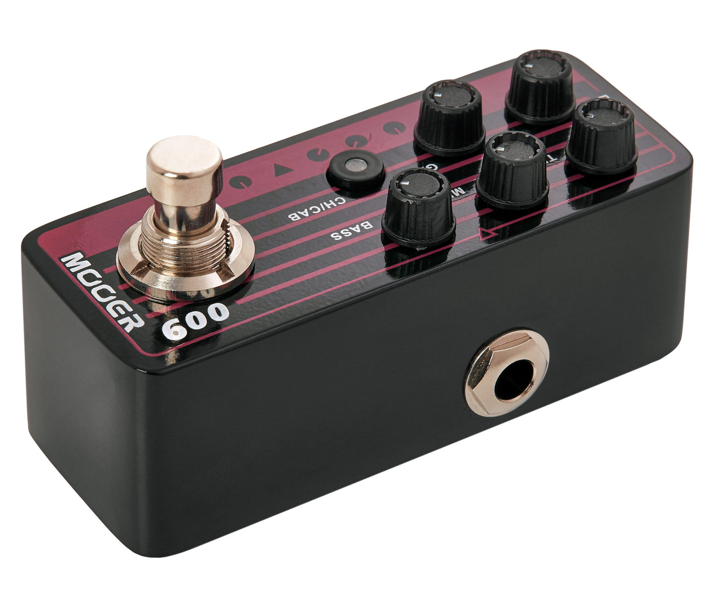 Pédale BLACKNIGHT, préampli numérique type Heavy metal, deux canaux, EQ 3 bandes par canal, noir et violet