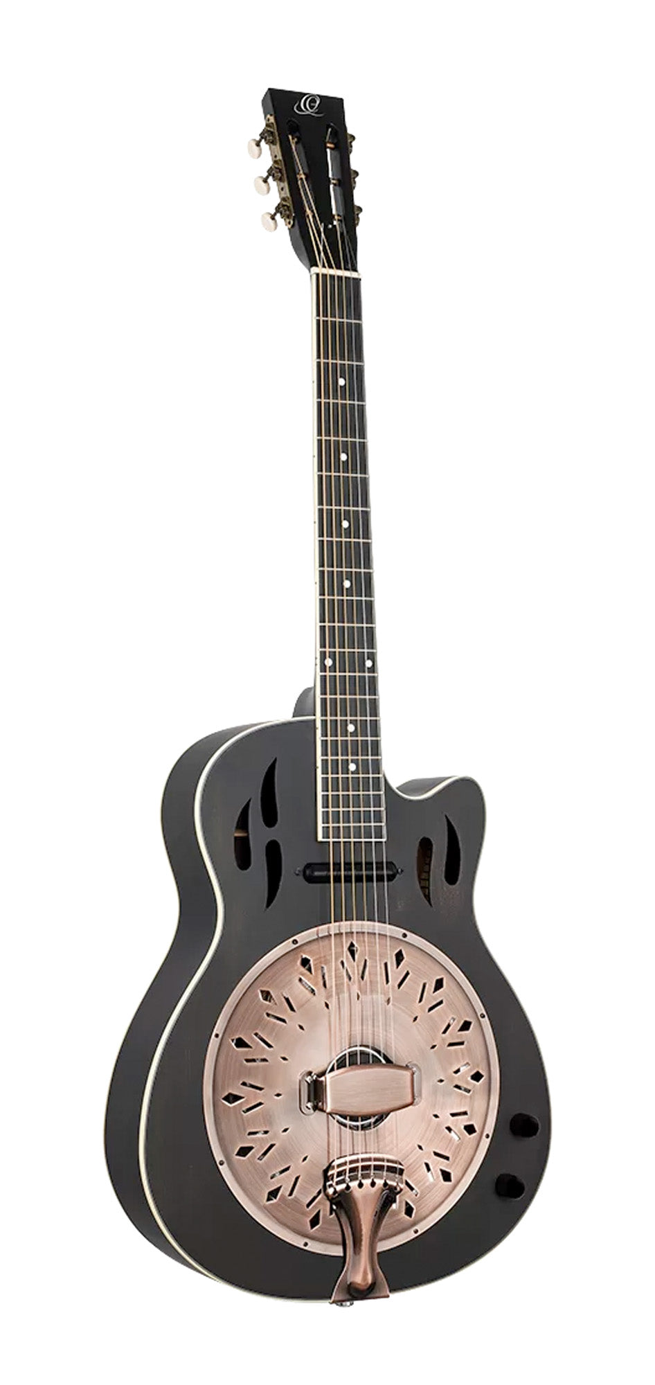 RRG40CE, pan coupé, table acajou, f/e acajou, manche acajou, touche blackwood, micro Lipstick, noir satiné