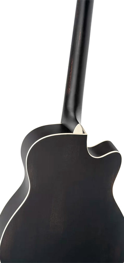 RRG40CE, pan coupé, table acajou, f/e acajou, manche acajou, touche blackwood, micro Lipstick, noir satiné, gaucher