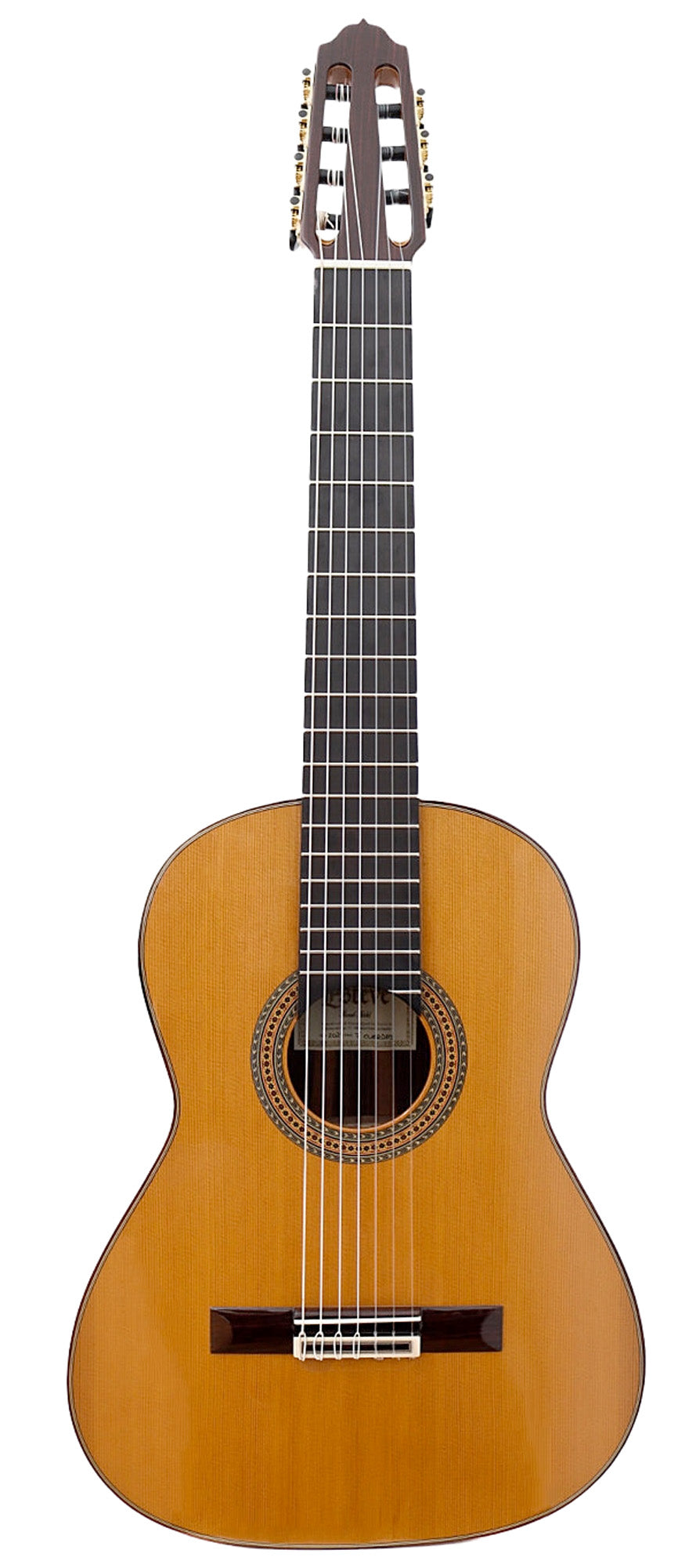 7CUERDAS, 7 cordes, table cèdre massif, f/e palissandre massif, manche avec renforts carbone, touche ébène, avec étui