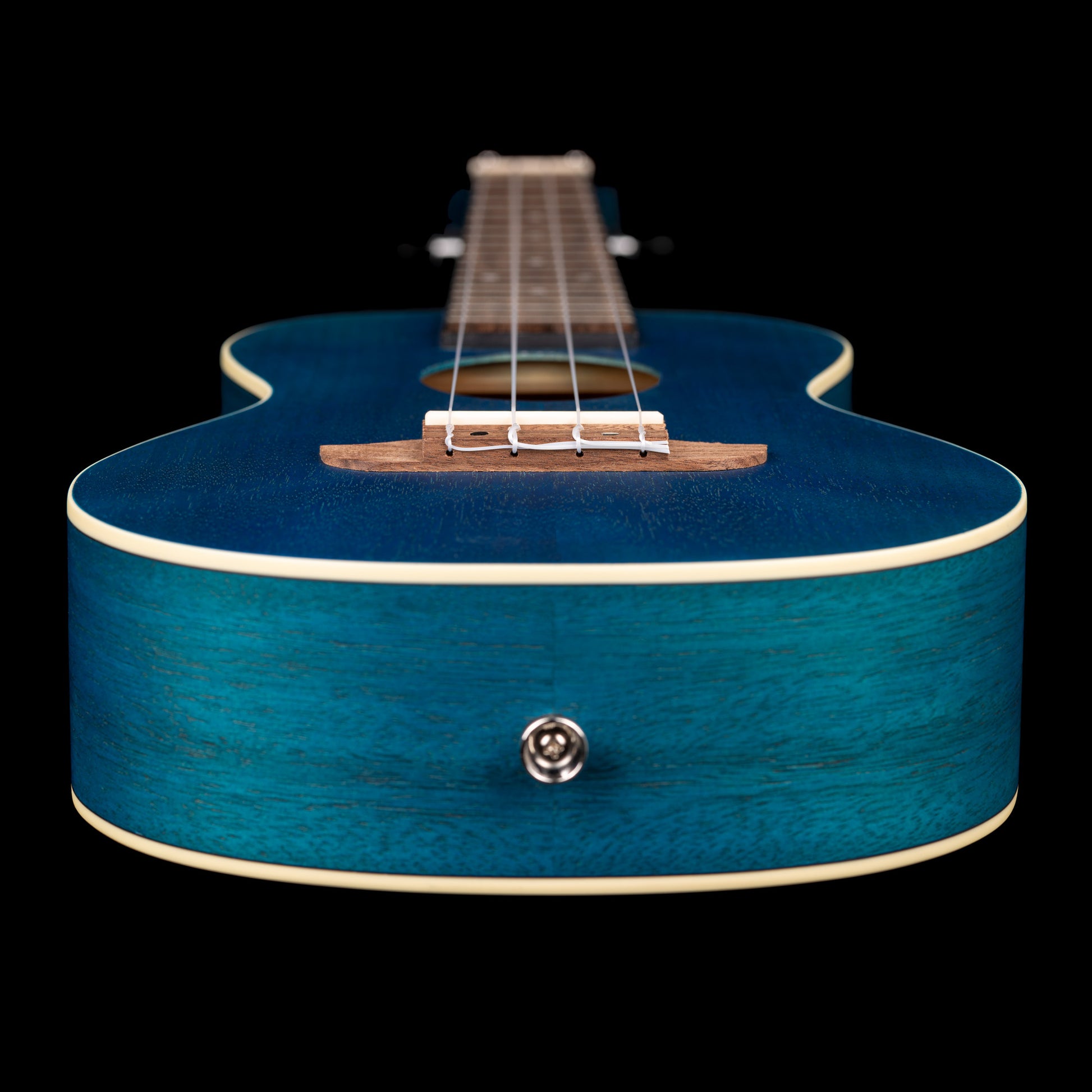 RUOCEAN, modèle Concert, table okoume, fond & éclisses okoume, manche acajou, bleu satiné