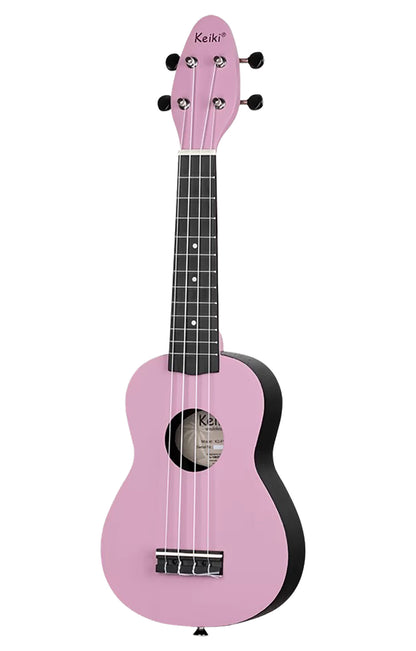 K2-FYD, pack ukulélé Soprano, table agathis, corps ABS galbé, manche okoumé, 12 frettes, accessoires, fairy dust satiné