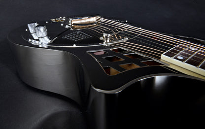 JR-994E, corps en laiton, manche acajou, touche palissandre, micro simple, nickel brillant