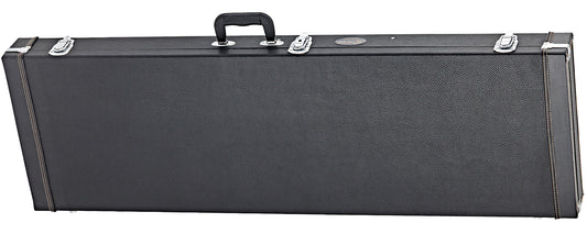 Etui pour basse électrique, rectangulaire, rembourrage 15 mm, compartiment accessoires, accastillage chromé, noir