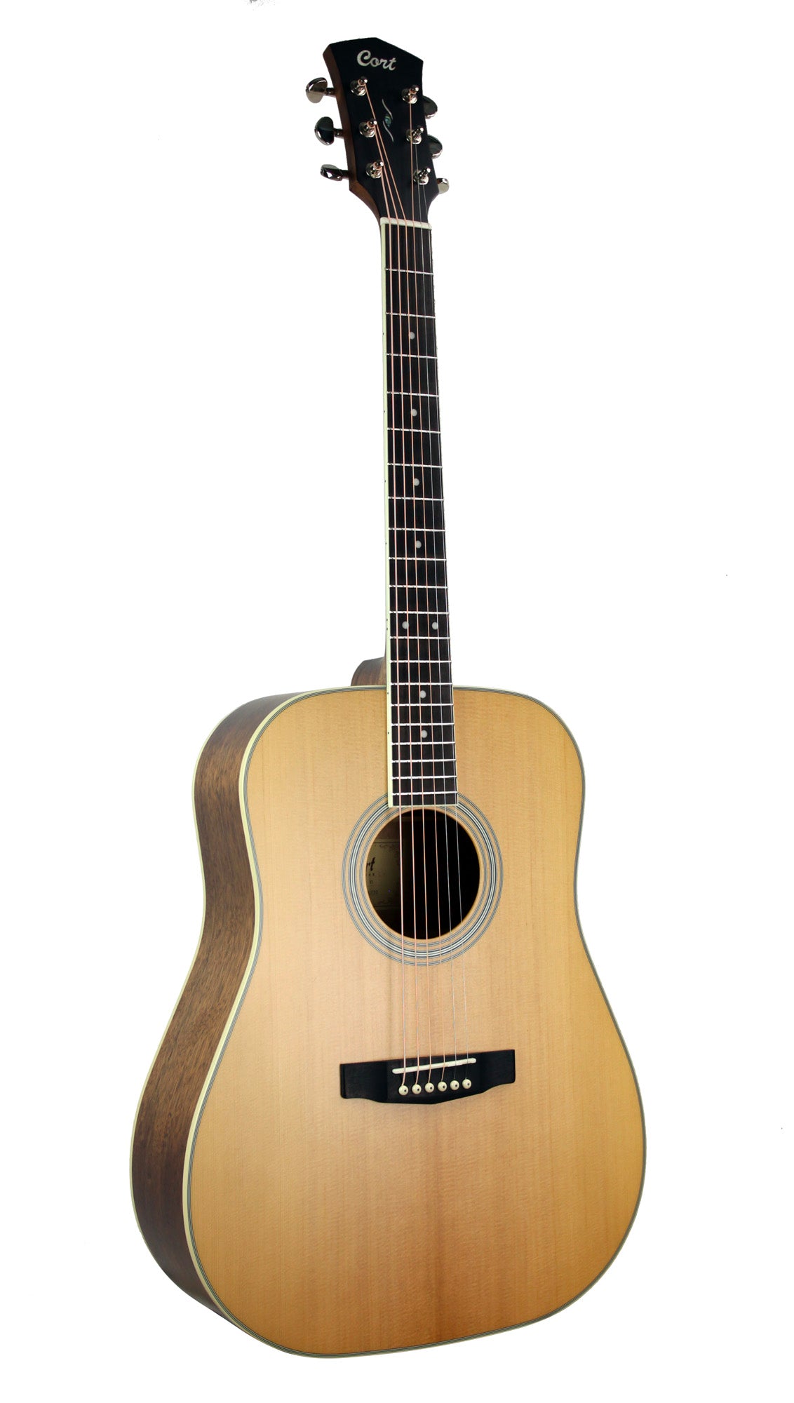 PURE-D, forme Dreadnought, table épicéa massif, f/e acajou massif, housse, naturel satiné