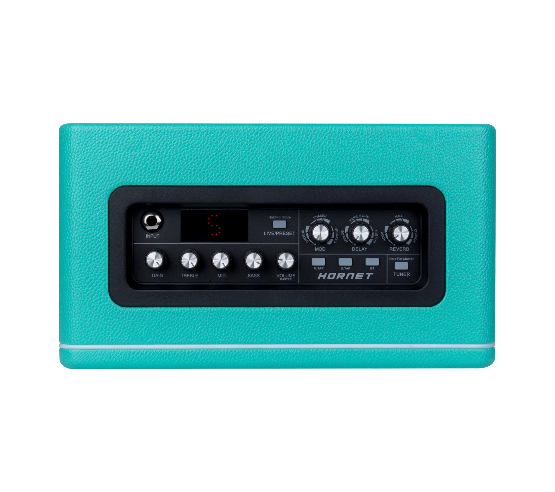 Ampli HORNET GREEN, 15W, HP 6.5", 9 modélisations d'amplis haute-qualité, effets Modulation/Délai/Réverb, vert