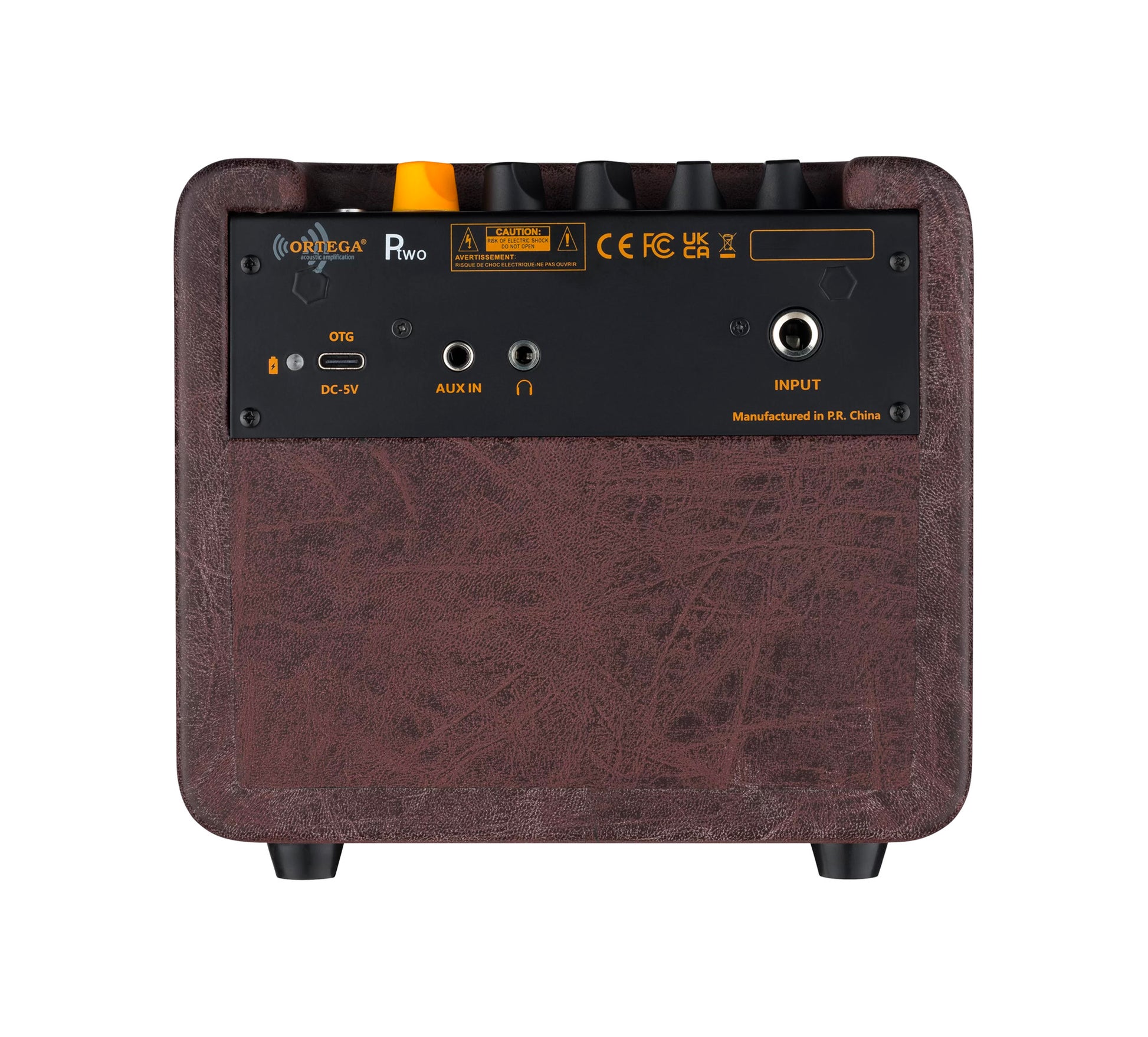 PTWO, ampli combo guitare acoustique 12W, Streaming Bluetooth, sortie casque, delay, reverb & chorus intégrés, simili cuir